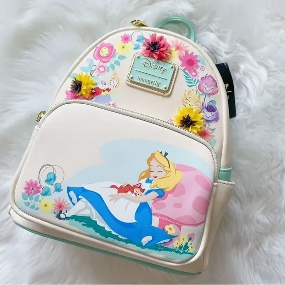Loungefly Disney Alice In Wonderland Garden Flowers Mini Backpack - Picture 1 of 5